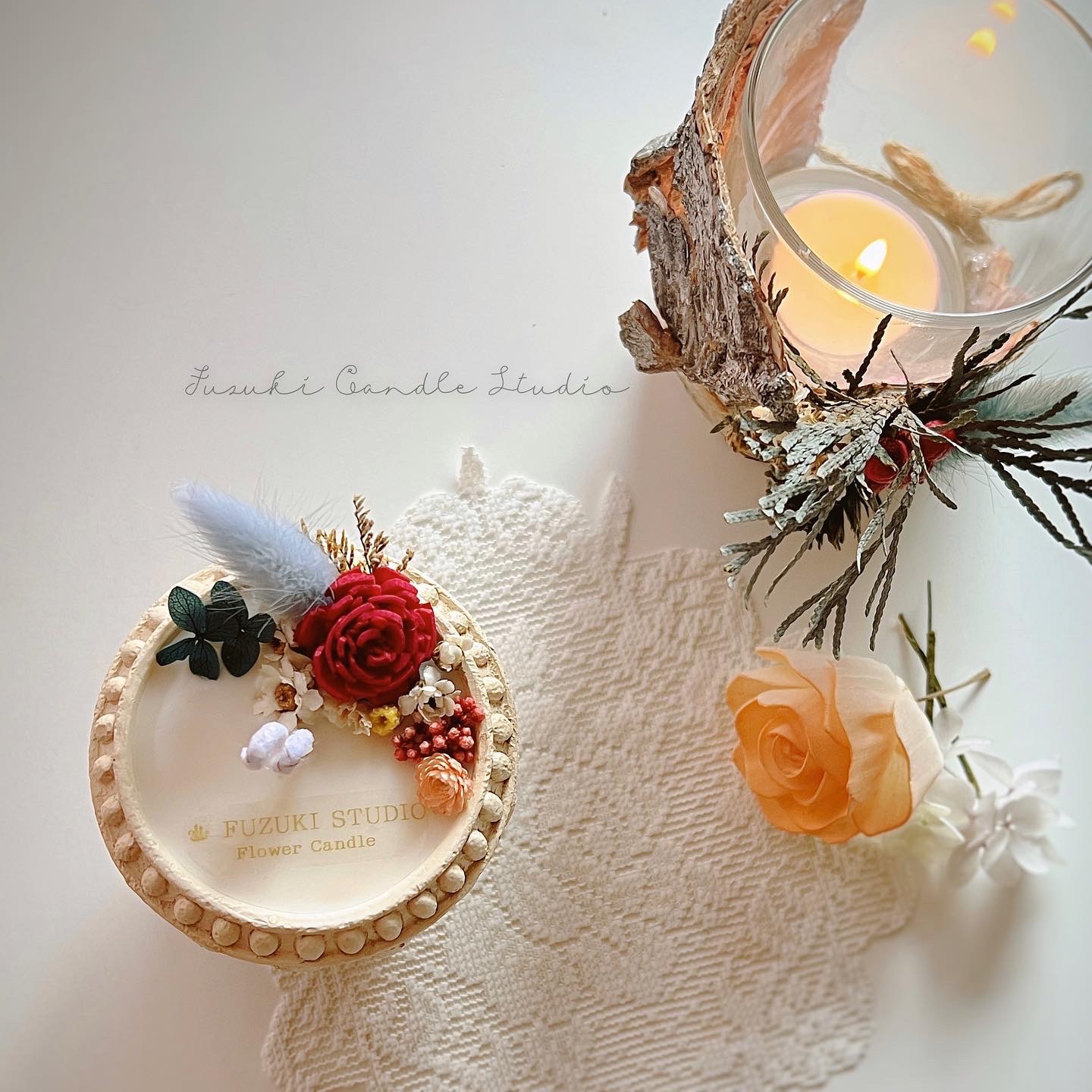 歐式花藝盆栽蠟燭