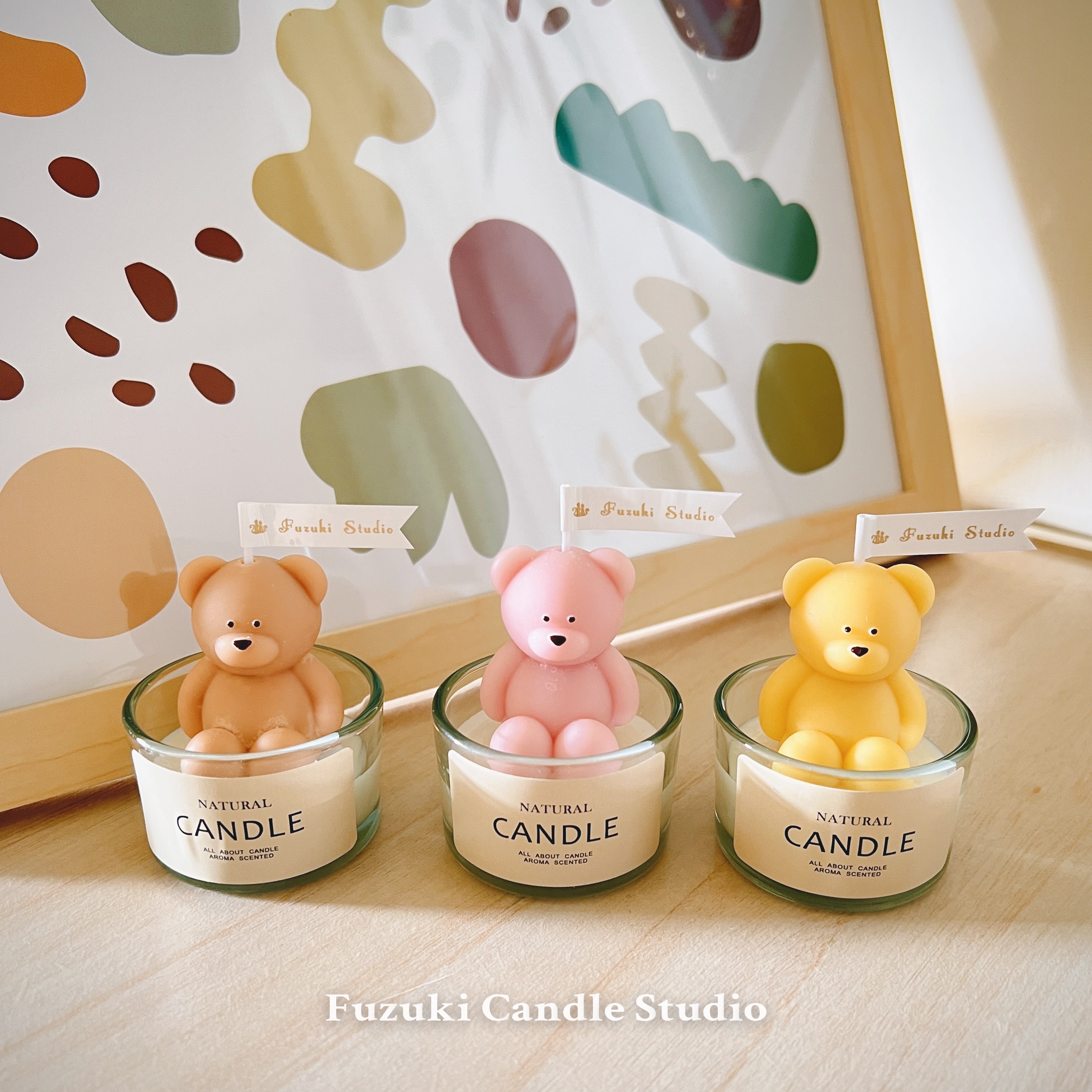 韓國小熊玻璃杯蠟燭