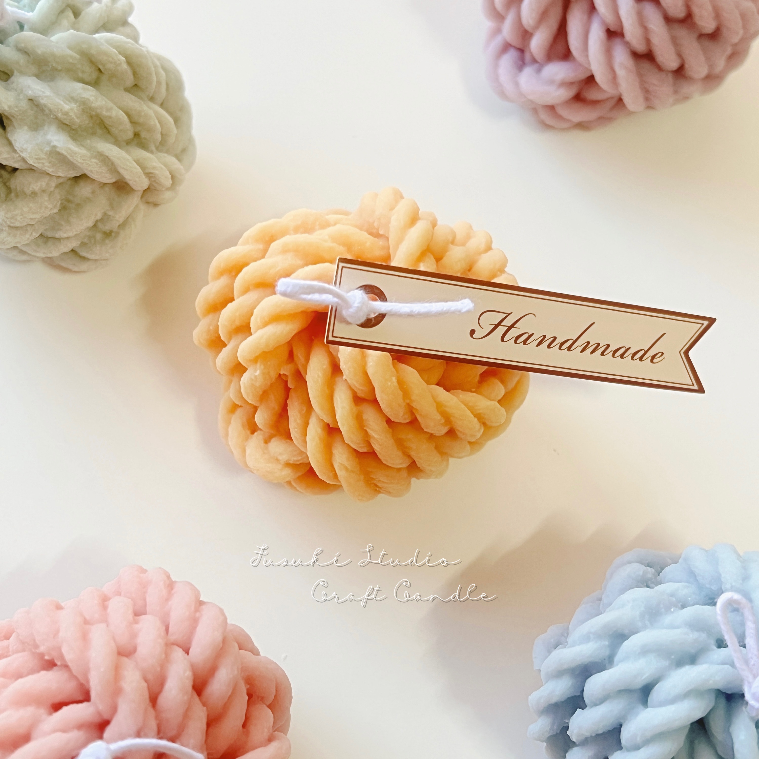 溫暖針織毛線球造型蠟燭