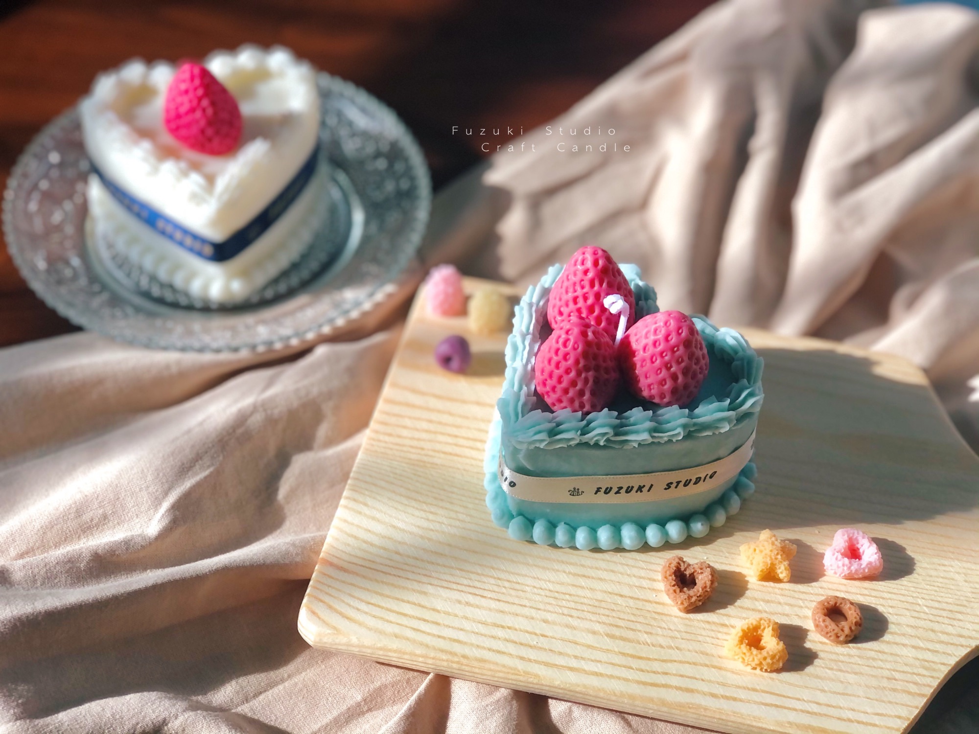 心型奶油香氛蛋糕蠟燭