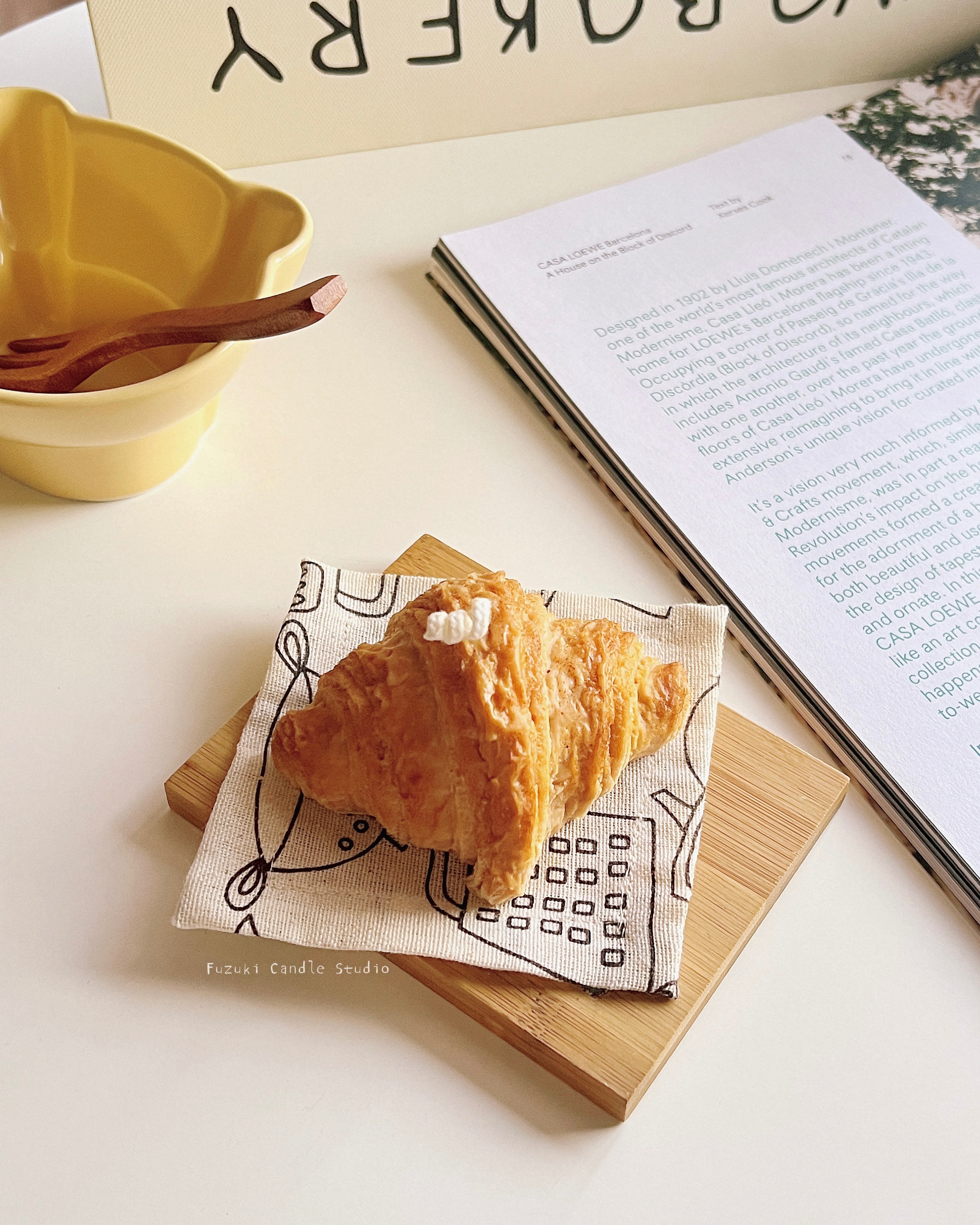 法國可頌麵包造型蠟燭