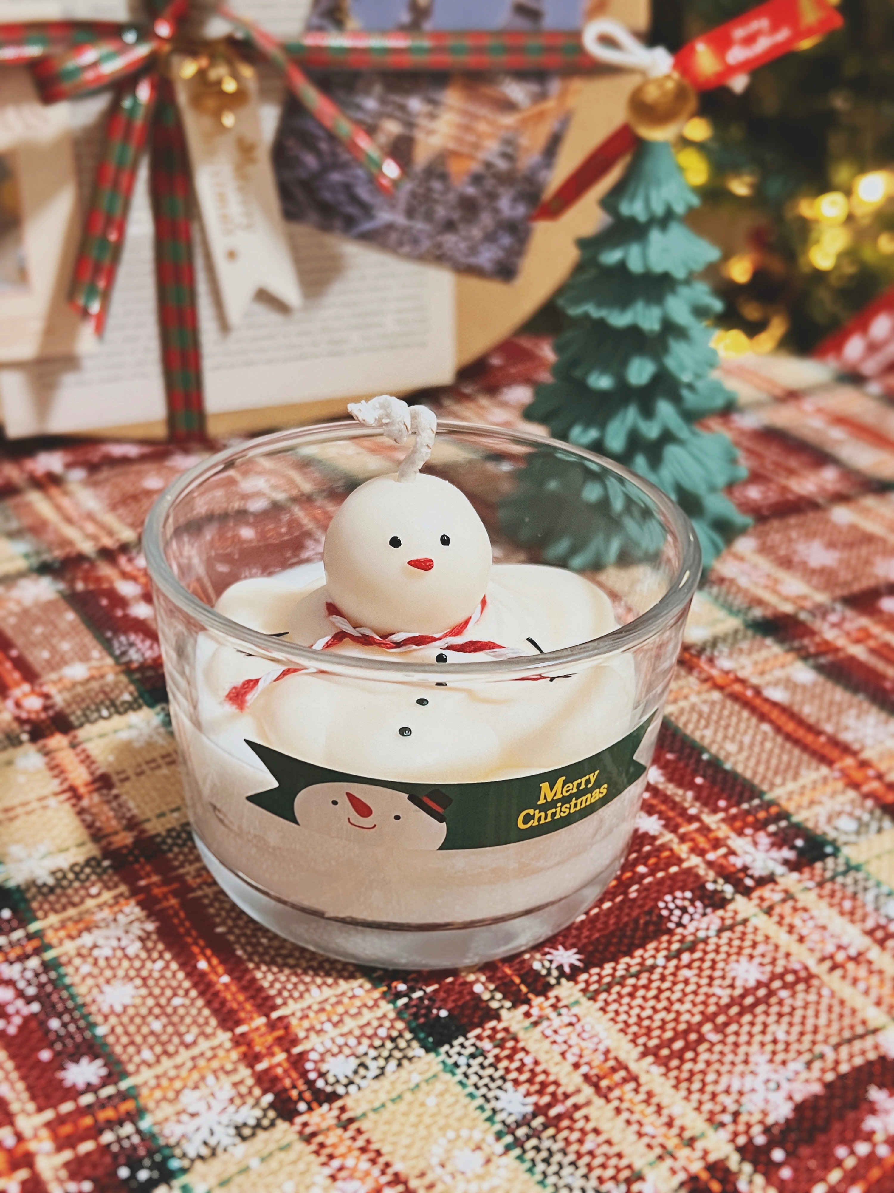 聖誕融化雪人造型蠟燭