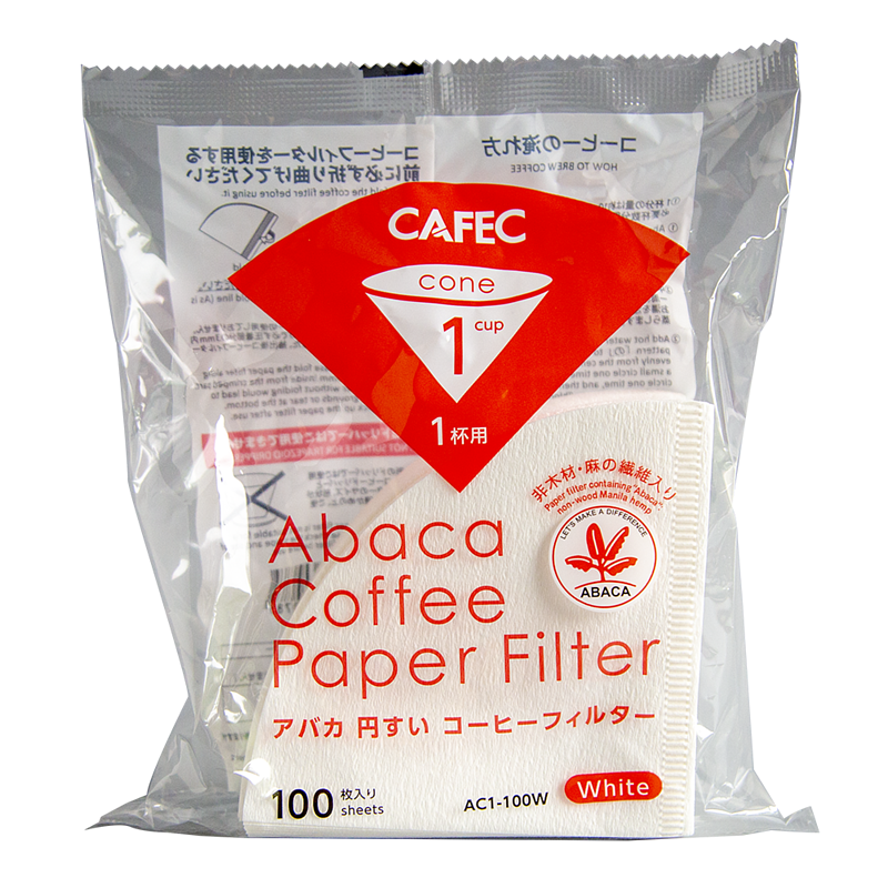 CAFEC ABACA棉麻濾紙 錐形白色款