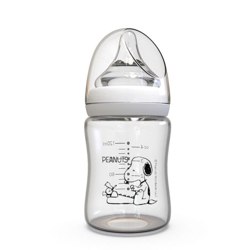 史努比SNOOPY 小米格初生嬰兒寬口玻璃奶瓶 80ml/120ml