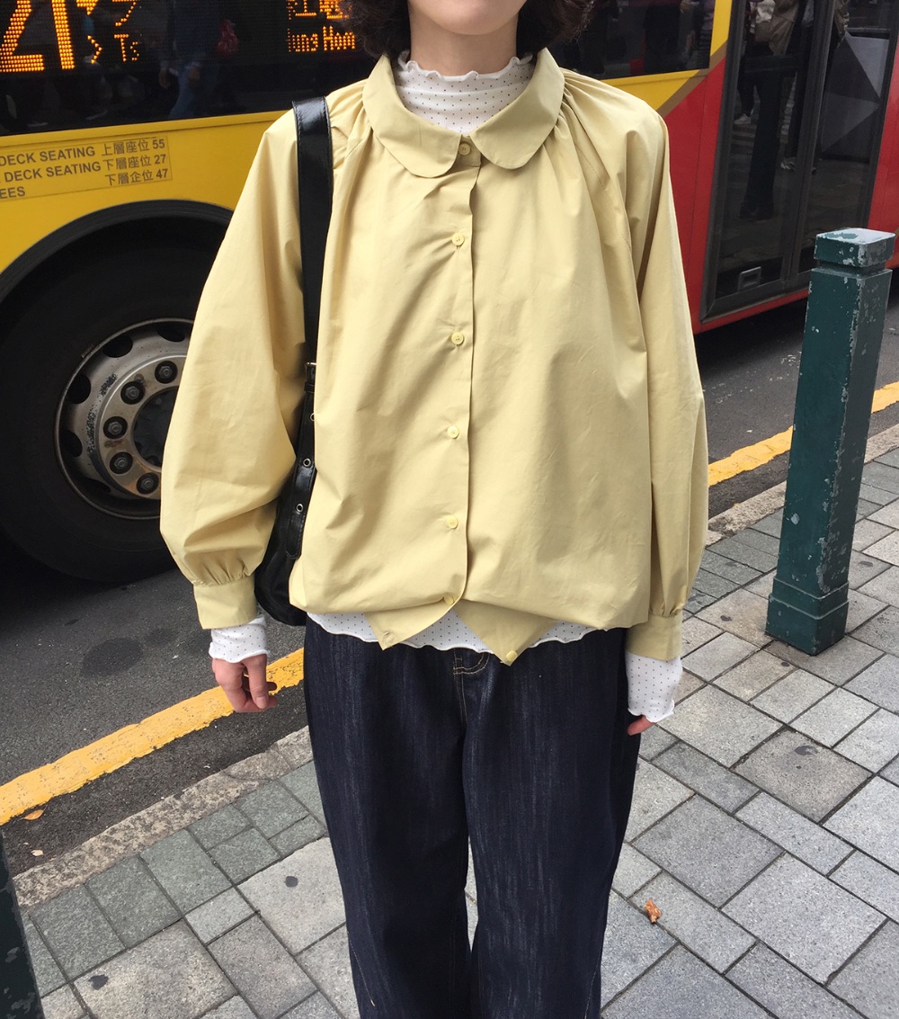 ‼️特價 蜂蜜芥末小圓領罩衫