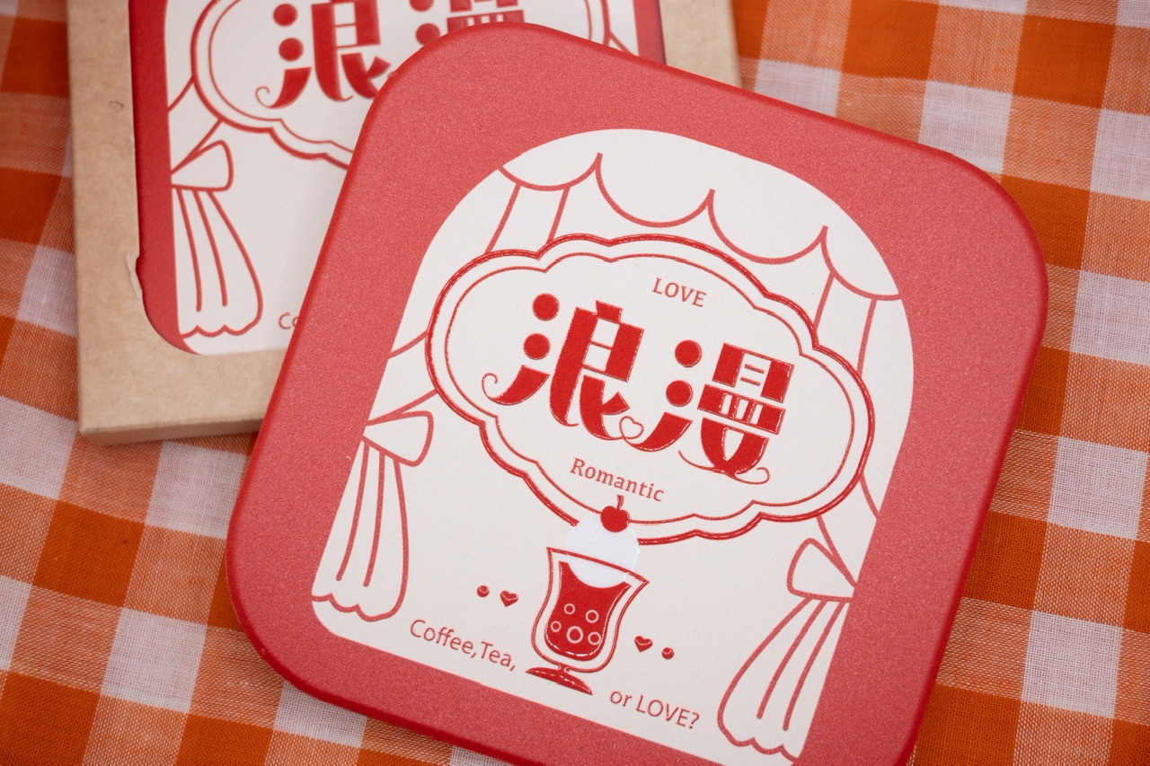 浪漫水玉光陶瓷杯墊