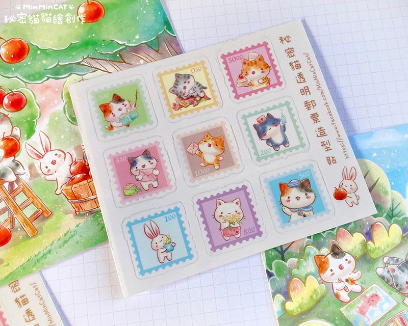 秘密貓的透明裝飾貼 （2款）