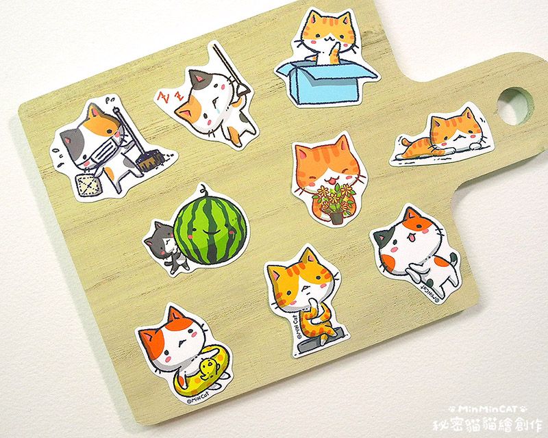 ＜出清優惠＞ 秘密貓日常 防水貼紙組（ 共5款）