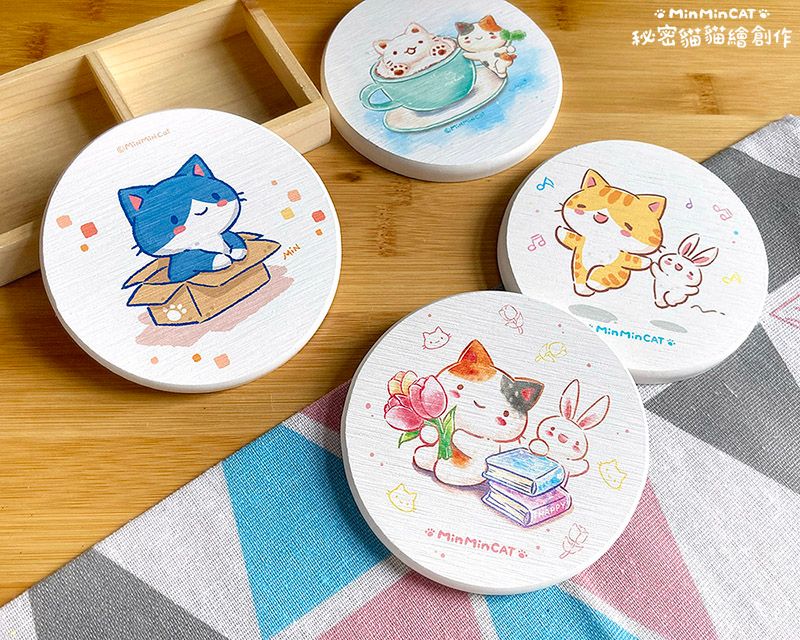 秘密貓 硅藻土杯墊 （共4款）