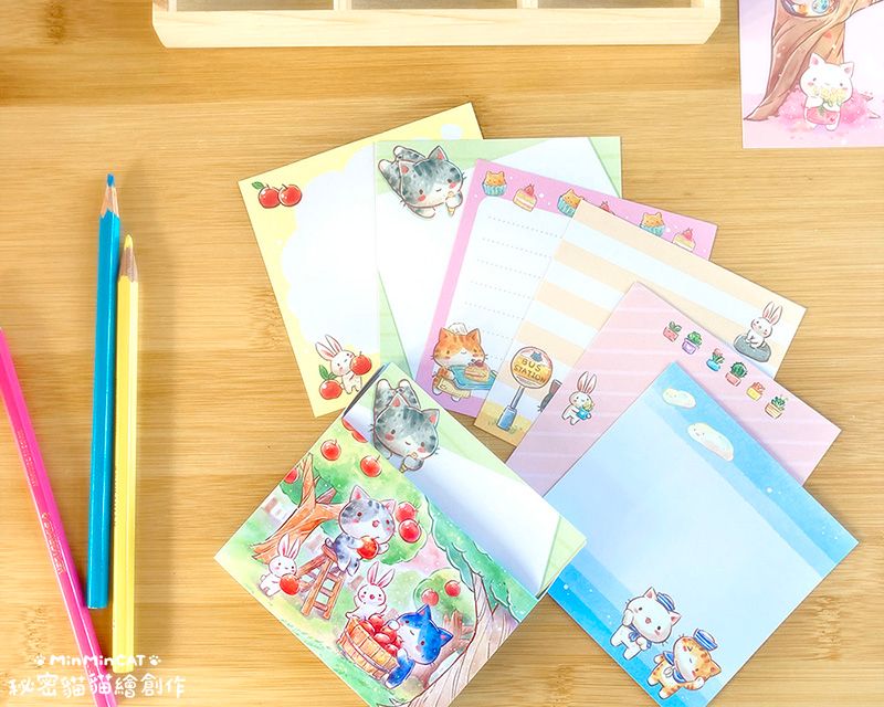 秘密貓便條紙 MEMO （2款） 甜點時光+秘密貓日常