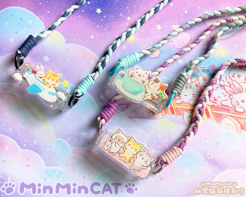 秘密貓 手機造型背夾 附繩 （共3款）