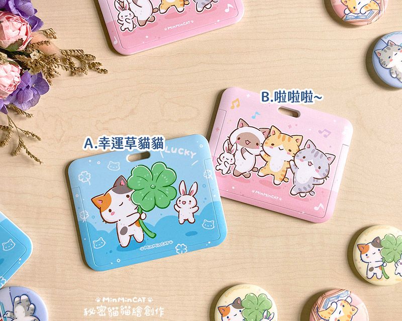 滑蓋證件卡套 / 掛繩  ＜秘密貓＞ ＜貓頭鷹＞ ＜勇者貓＞ ＜柴犬＞