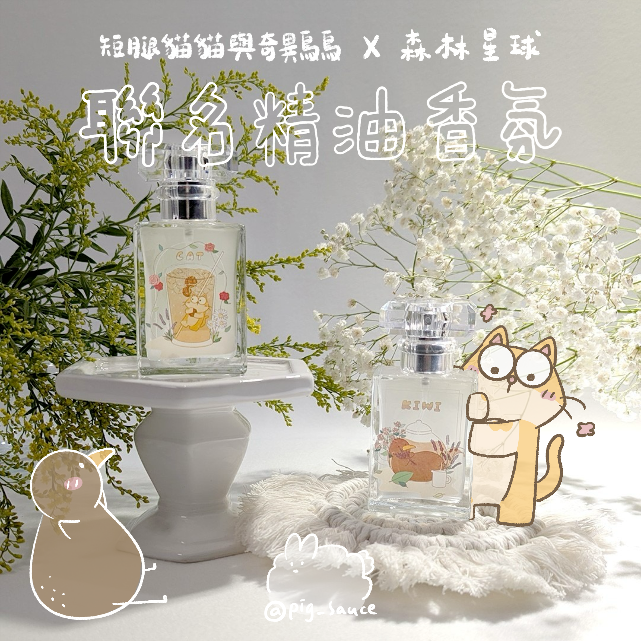 短腿貓貓與奇異鳥鳥 X 森林星球｜聯名精油香氛