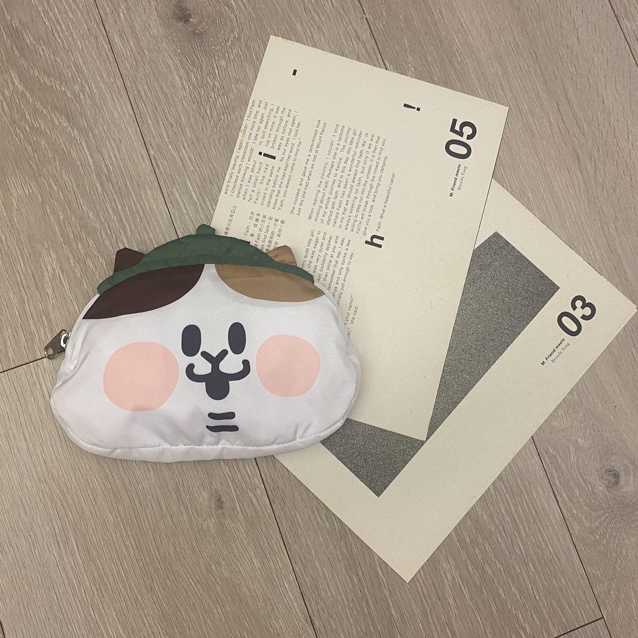 耍廢貓的日常-造型購物袋（奶茶款）