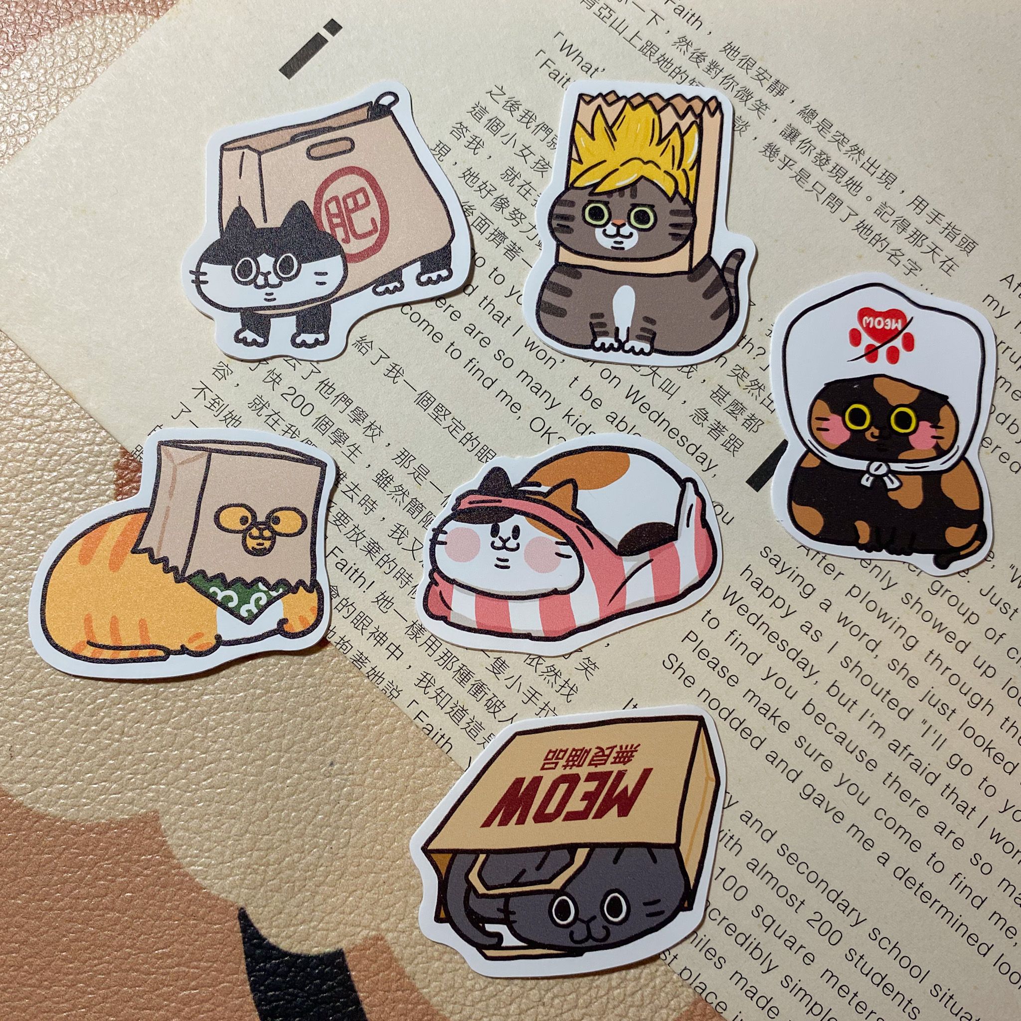 [耍廢貓的日常]一袋一袋貓系列防水小貼紙