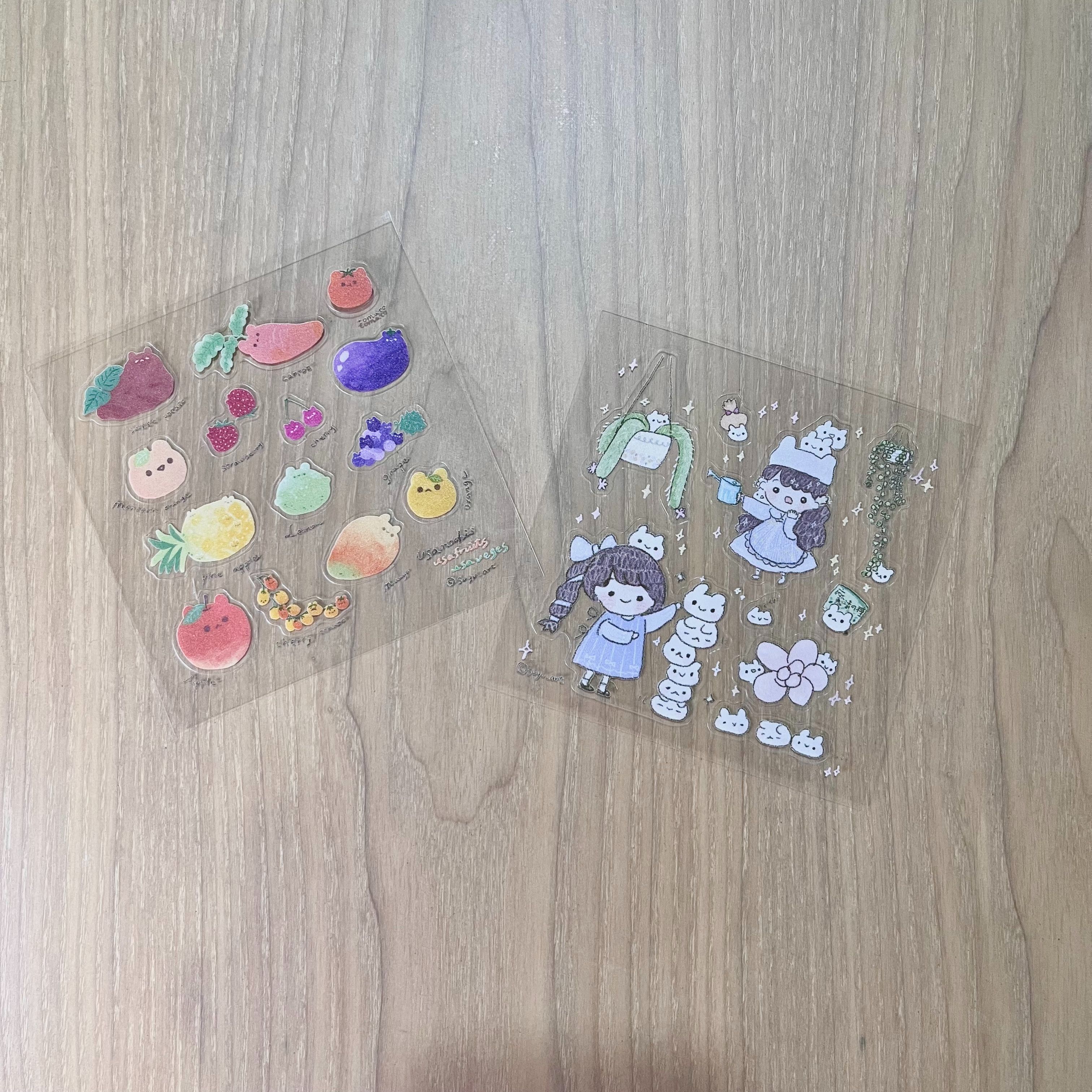suyu-art_/兔子麻糬點心舖-透明貼紙/付背卡
