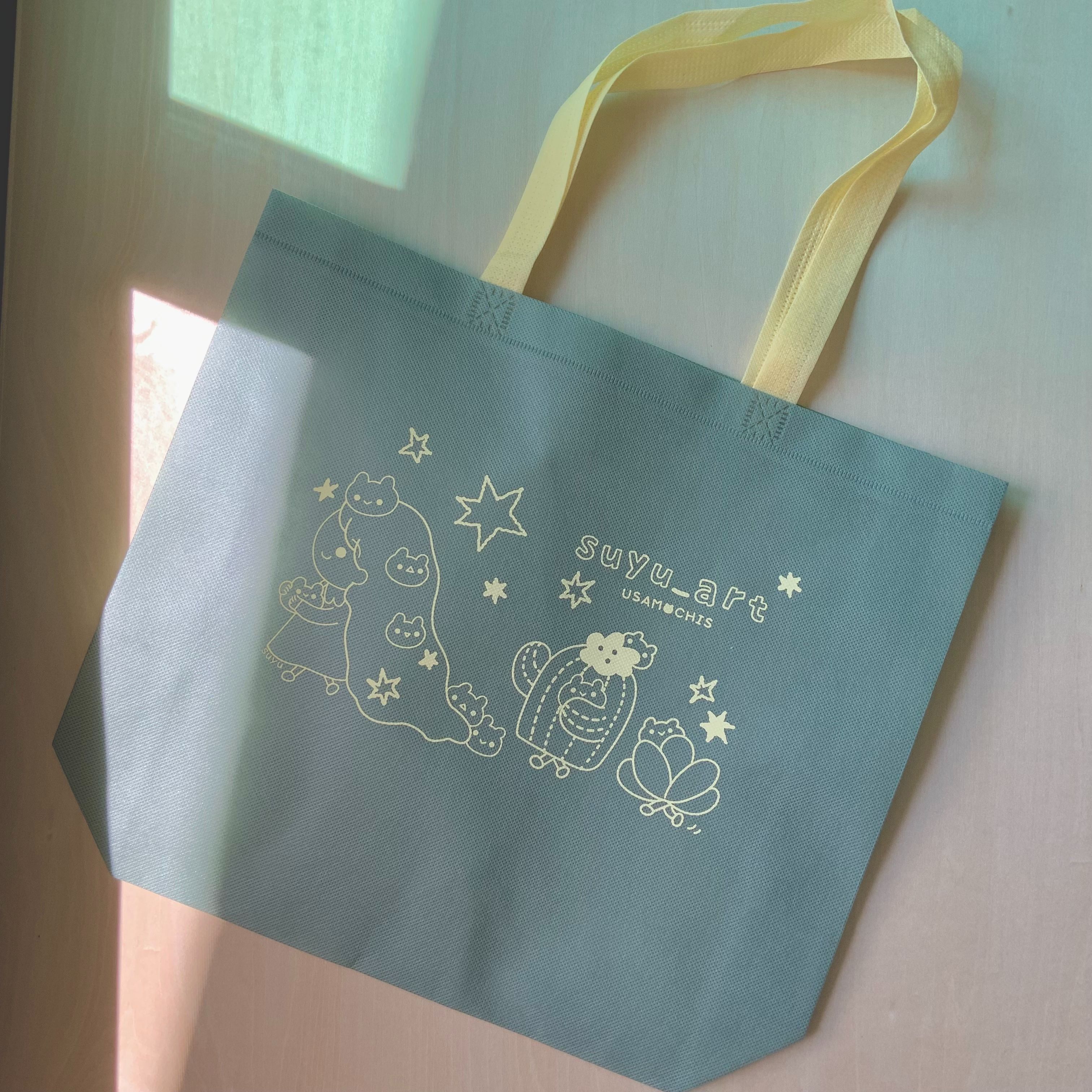 suyu-art/兔子麻糬點心舖_品牌插不織布畫購物袋