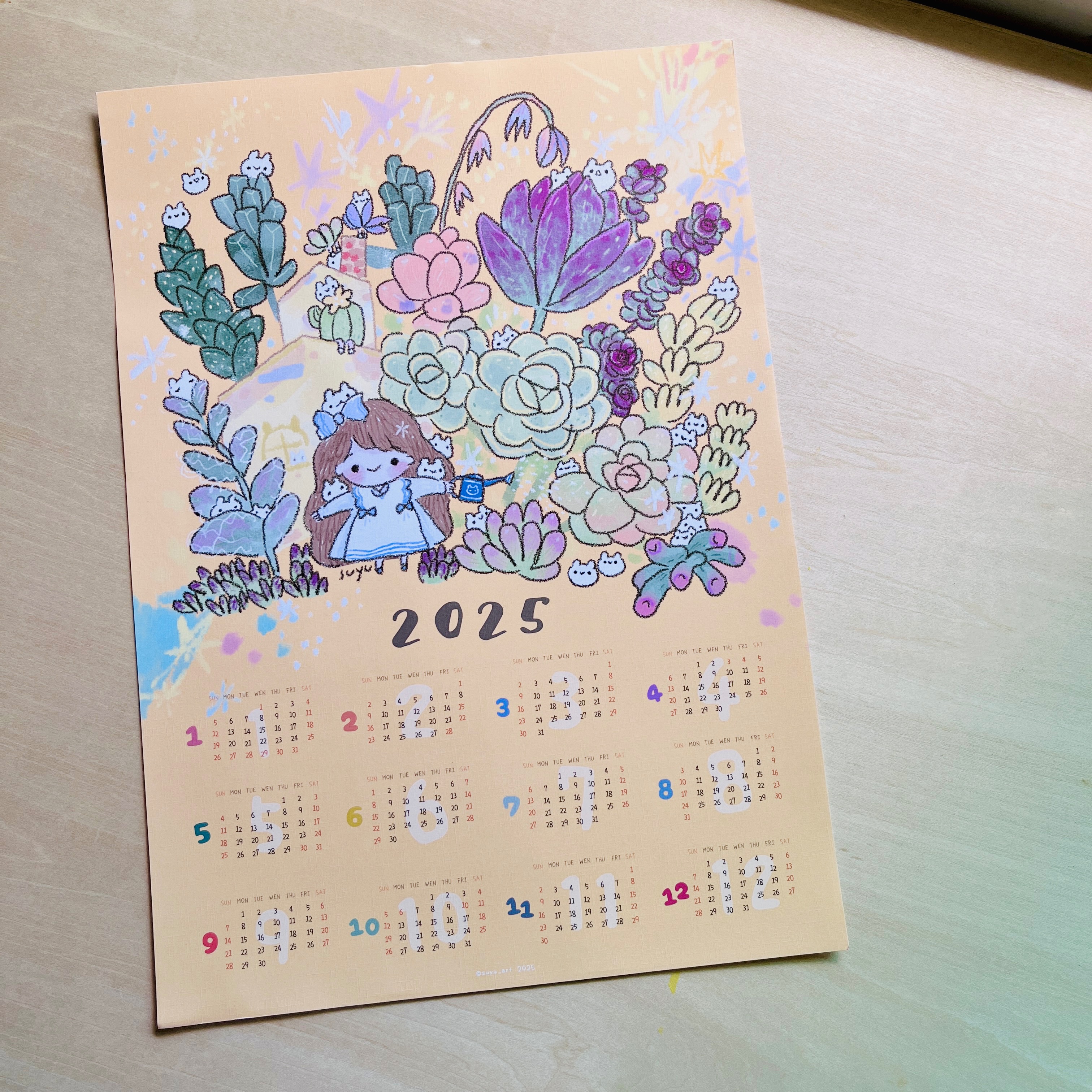 suyu_art/兔子麻糬點心舖_2025插畫年曆海報 月曆 文創可愛