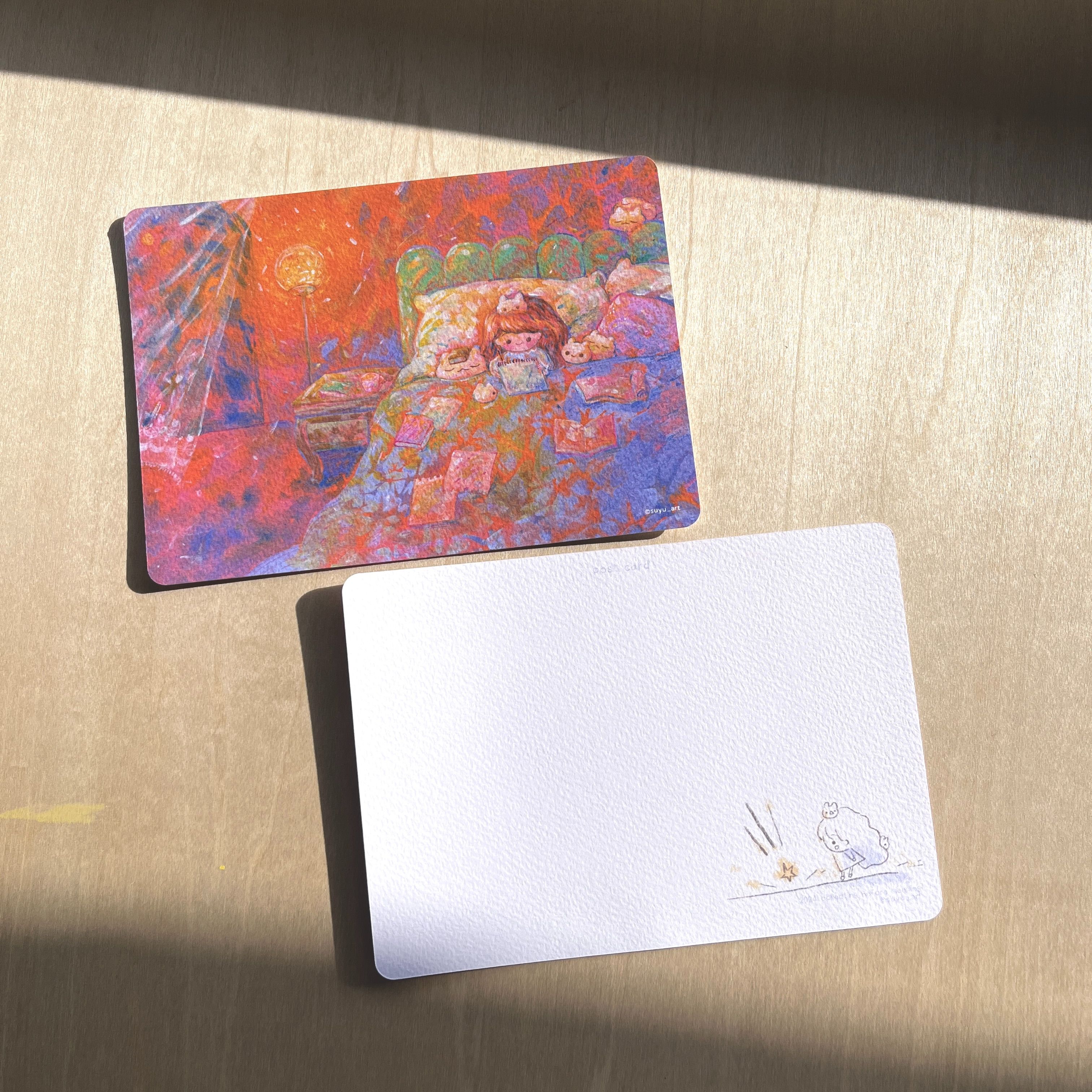 suyu插畫個展🌟收集星星的路上🌟水彩紙印刷雙面彩印明信片