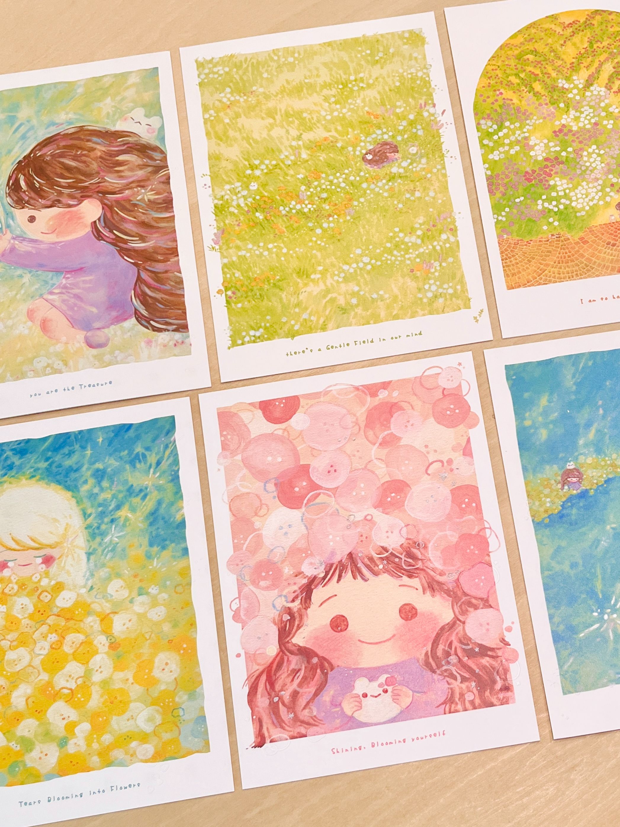 🌷Suyu「在花田相見」立體插畫A5小海報