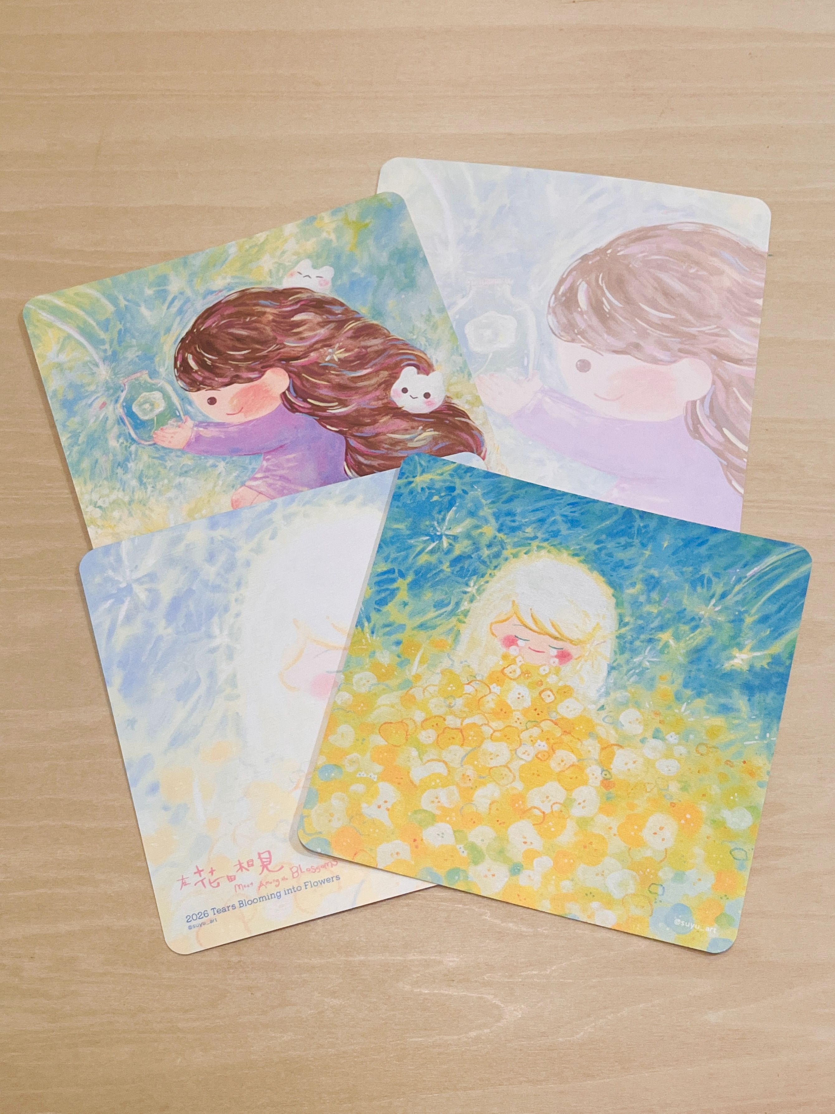🌷Suyu「在花田相見」插畫雙面明信片-大張特殊尺寸