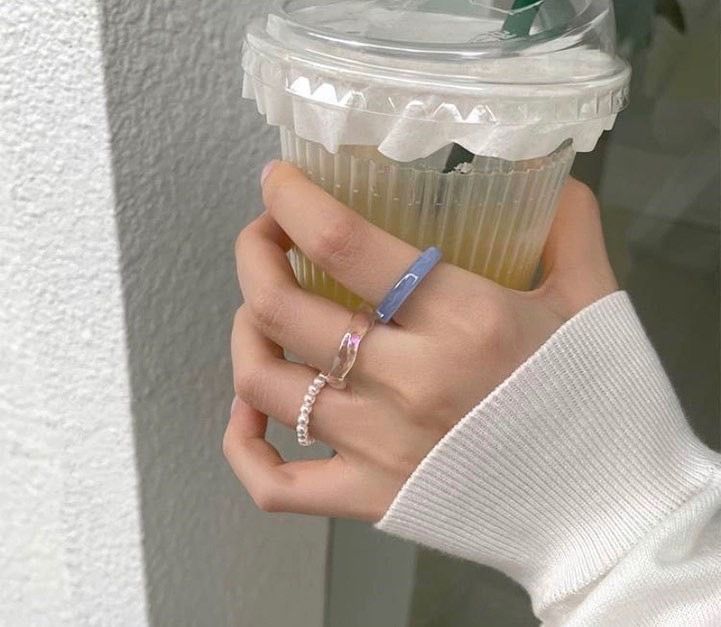 氣質韓系ins亞克力珍珠戒指🖤【店主自留推薦款】
