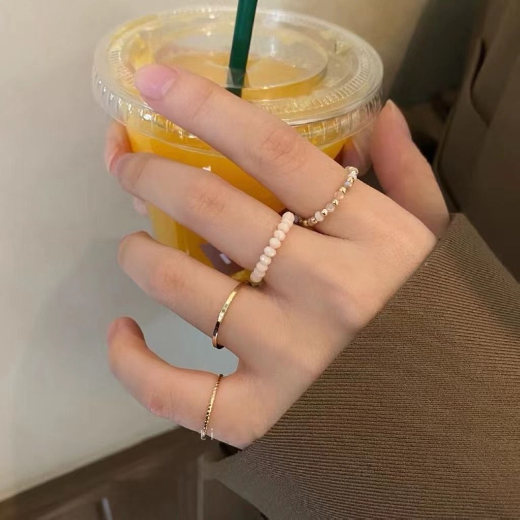 波西米亞彩色素圈串珠戒指組📜【店主自留款】