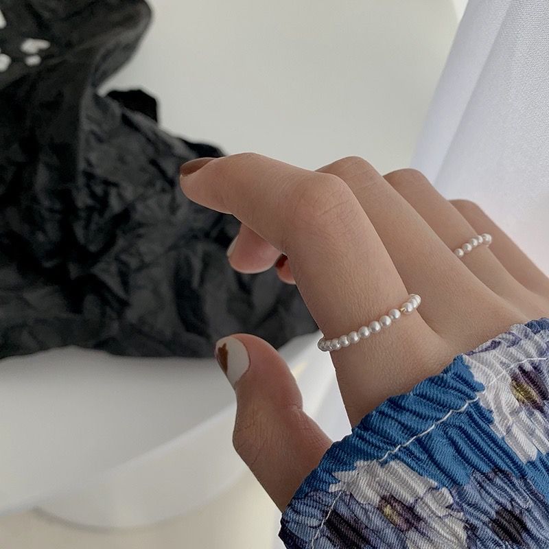 法式氣質極細珍珠戒🐚