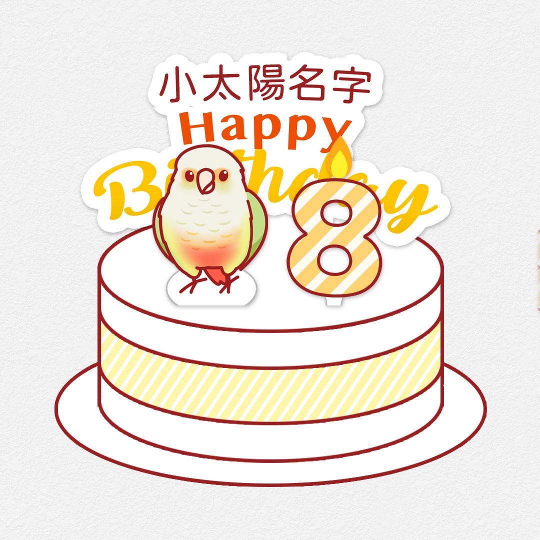 DIY動手作 小太陽鸚鵡 生日小配件 歲數插牌 生日插牌