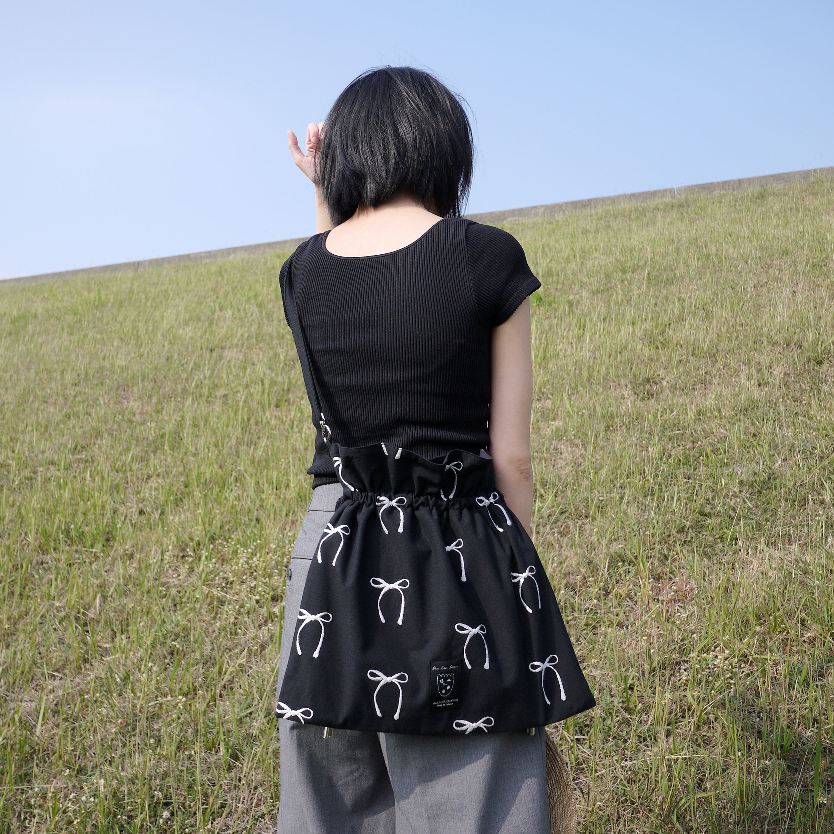 HIRA HIRA ✧ 3Way 束口大方包/刺繡系蝴蝶結/2色