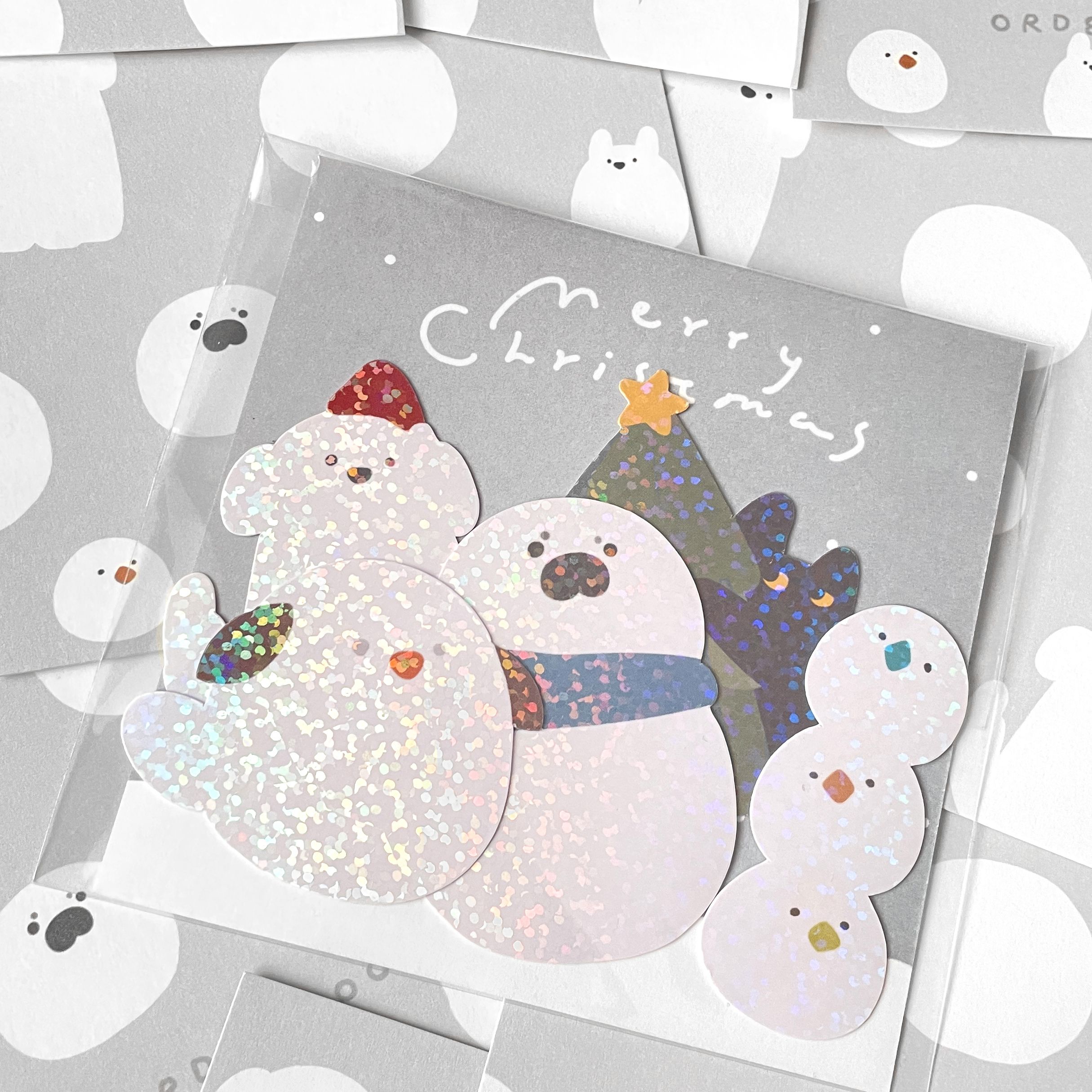 聖誕🎄聖誕動物’防水閃點貼紙包  /5入