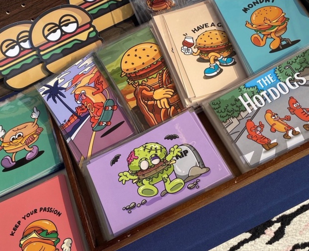 日頭美式插畫明信片