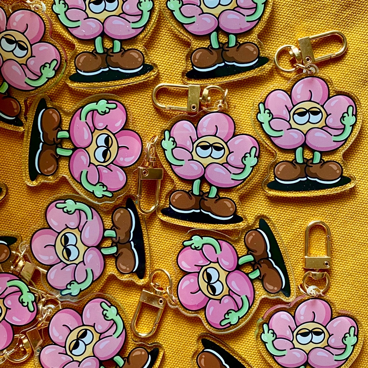 中指發發壓克力鑰匙圈