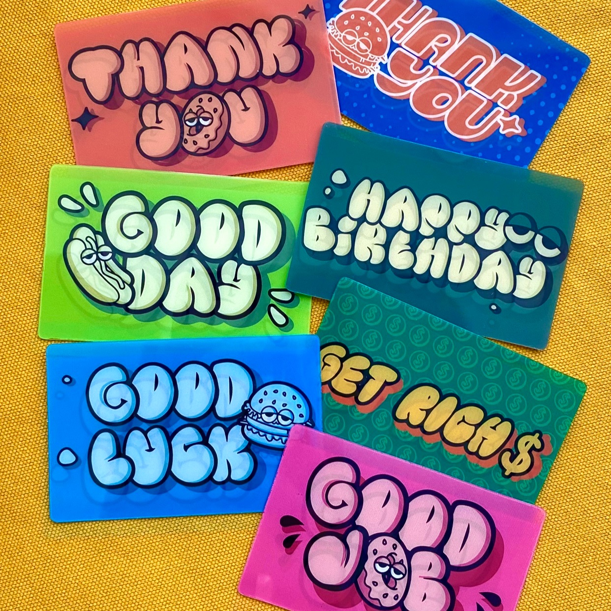 美式字體萬用透卡