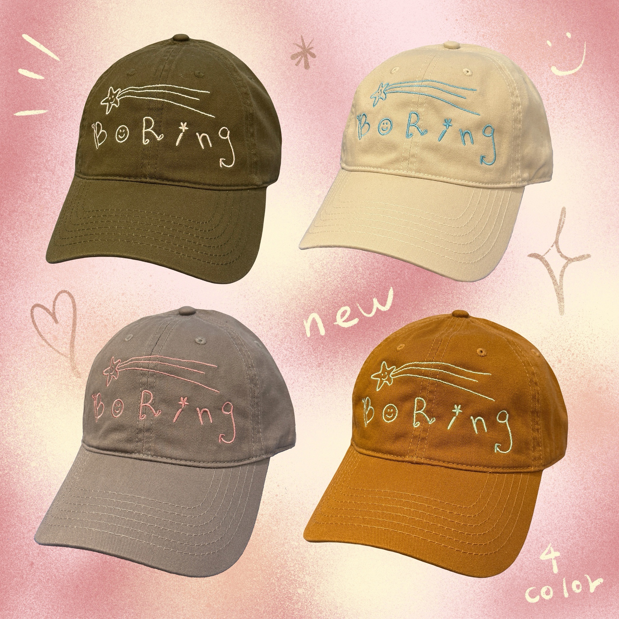 Boring棒球帽共四色