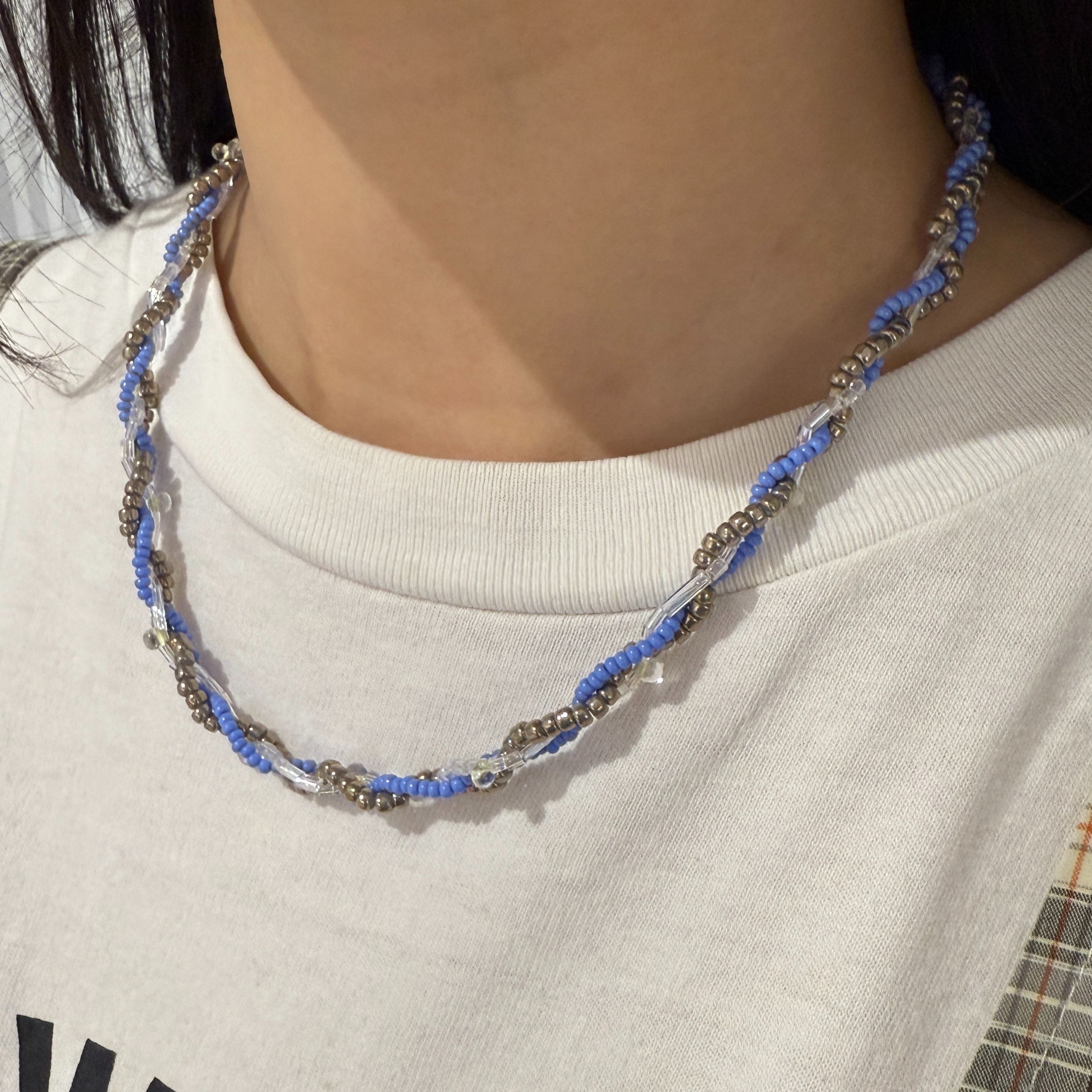 串珠三股辮項鍊