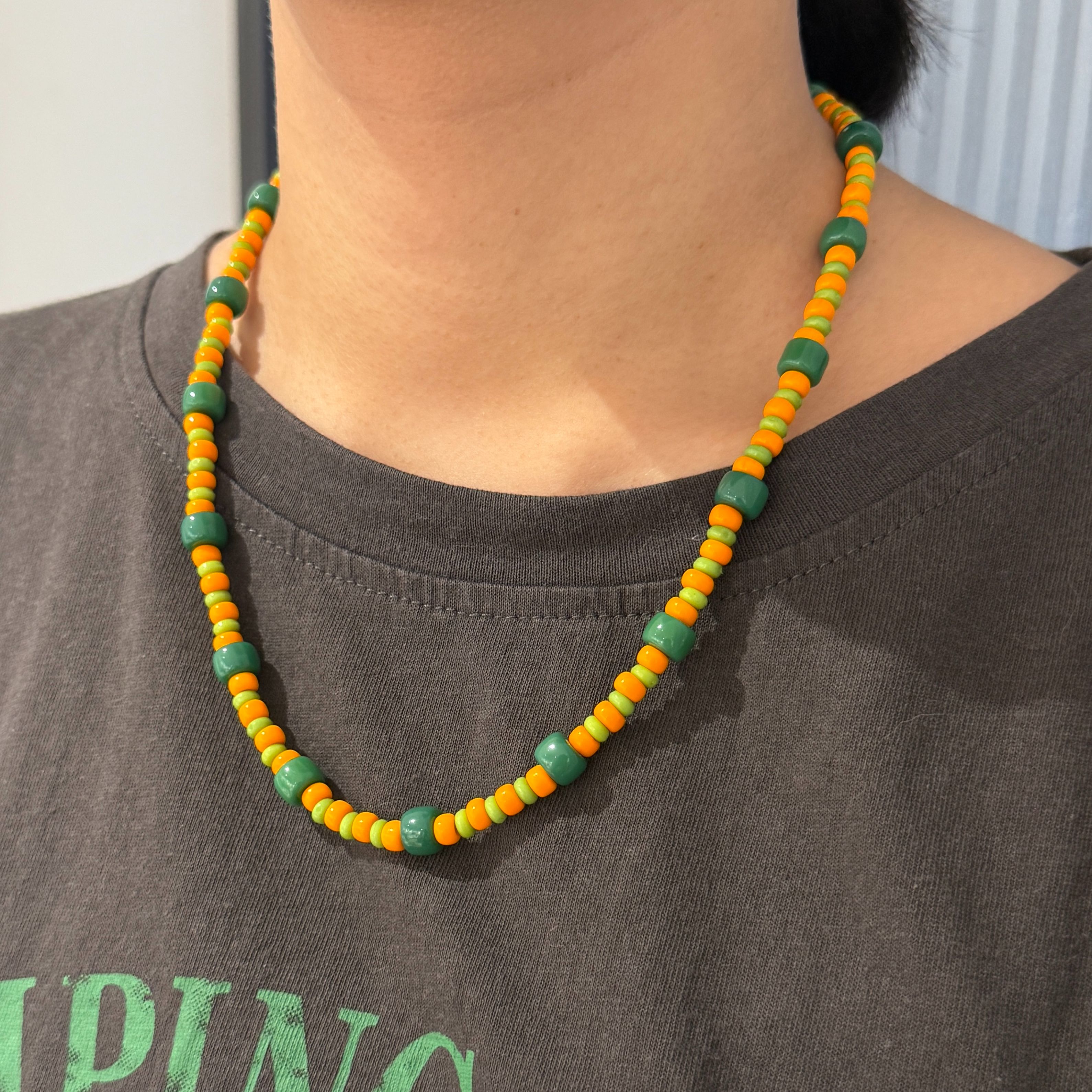 胡蘿蔔琉璃珠項鍊