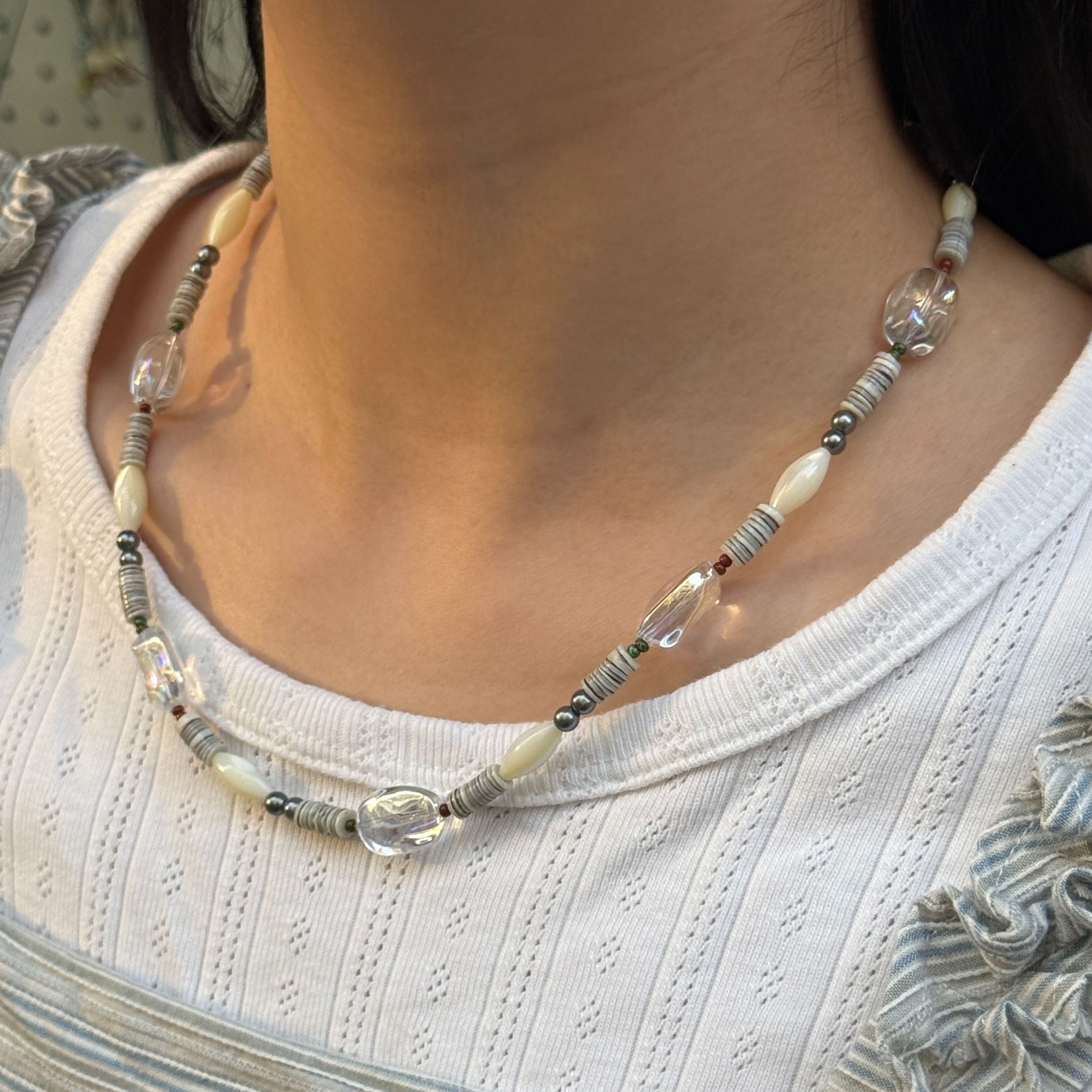 貝殼琉璃串珠項鍊