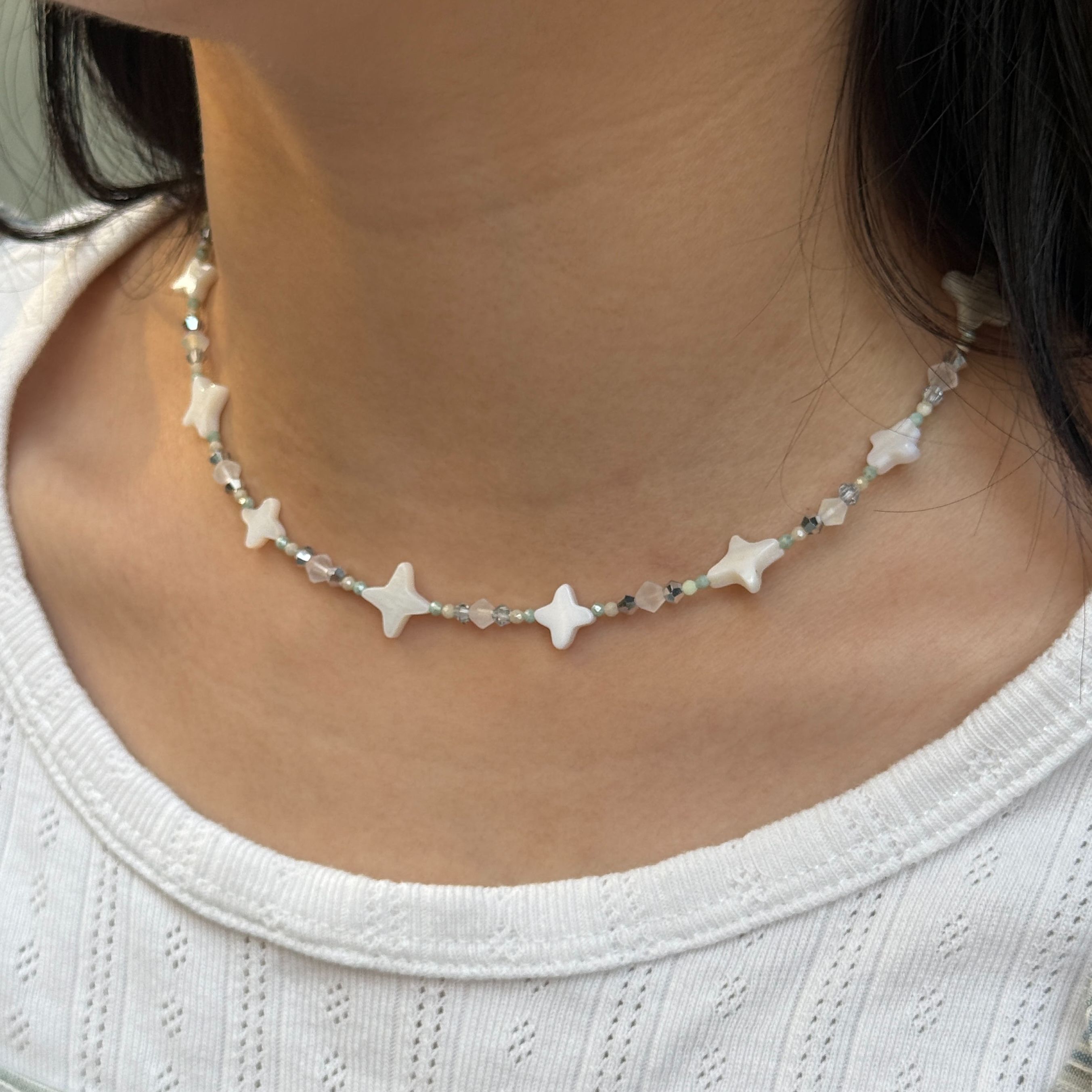 貝殼四芒星頸鏈