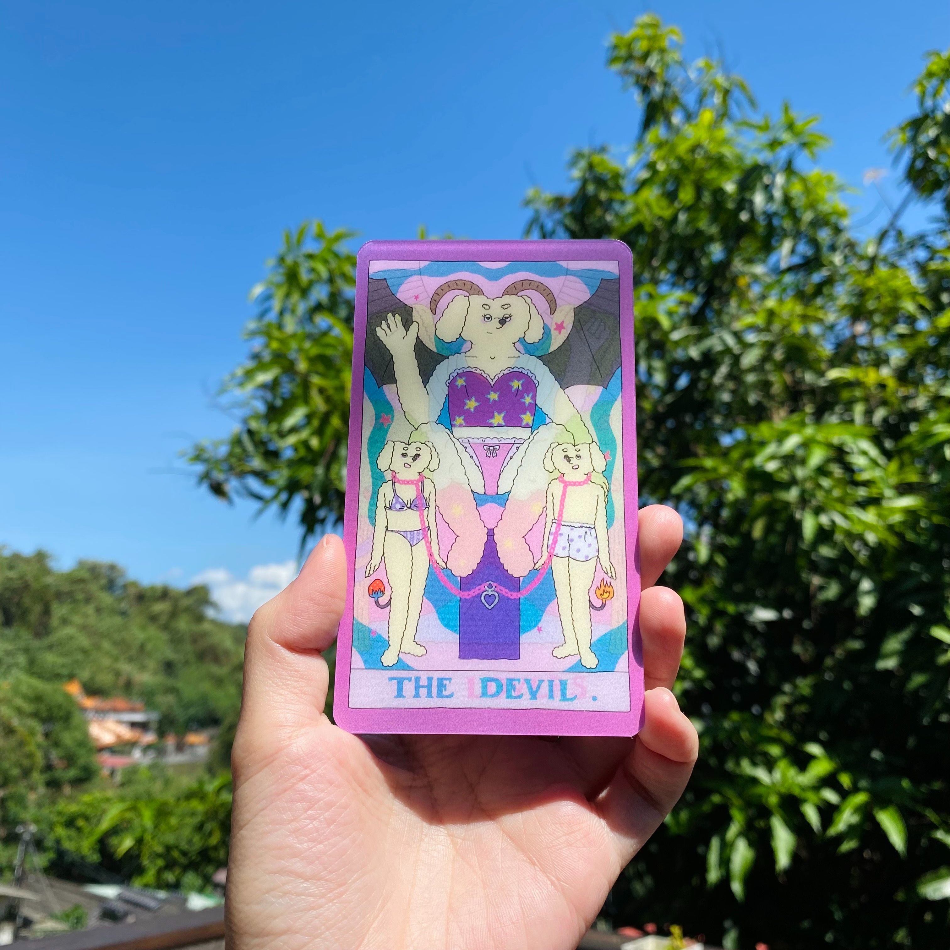 啾啾彬彬 戀人x惡魔 動動塔羅牌書籤