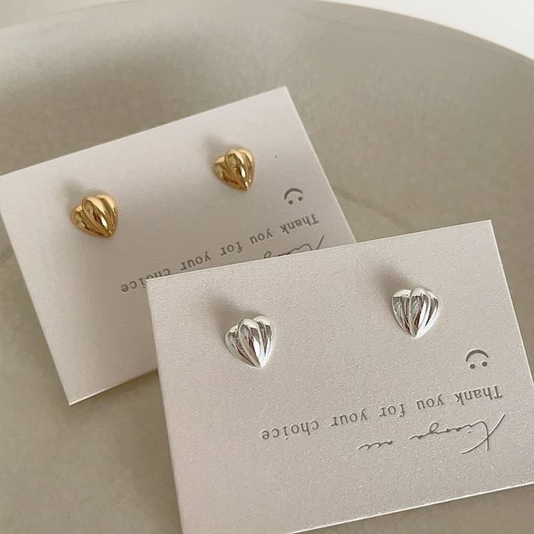 🎃紋理愛心耳環