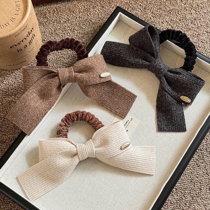 針織坑條紋髮圈🎀