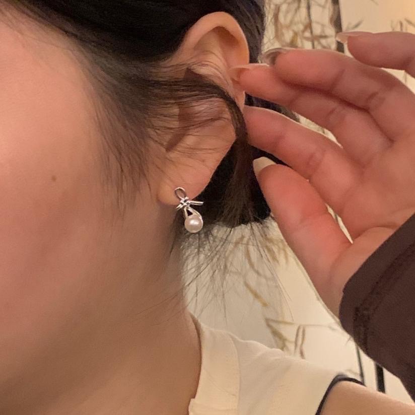 不規則珍珠耳環（925S）