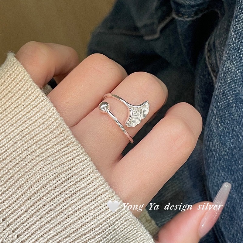 《三生有杏》銀杏戒指999足銀