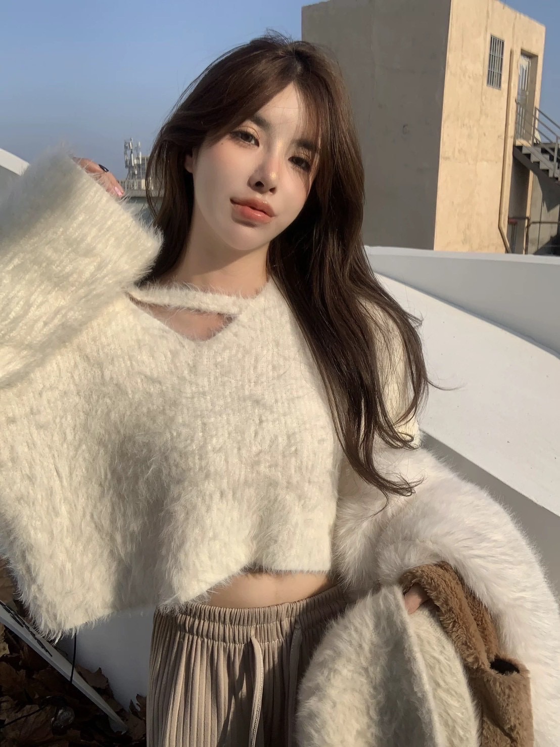 短版水貂毛毛衣