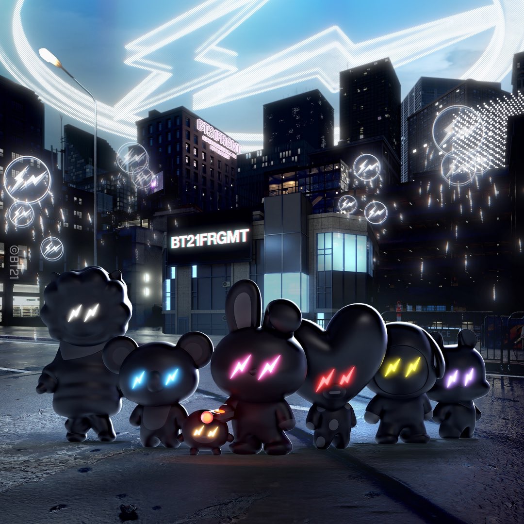BT21 X FRAGMENT聯名  #限量代購 閃電吊飾/站姿玩偶