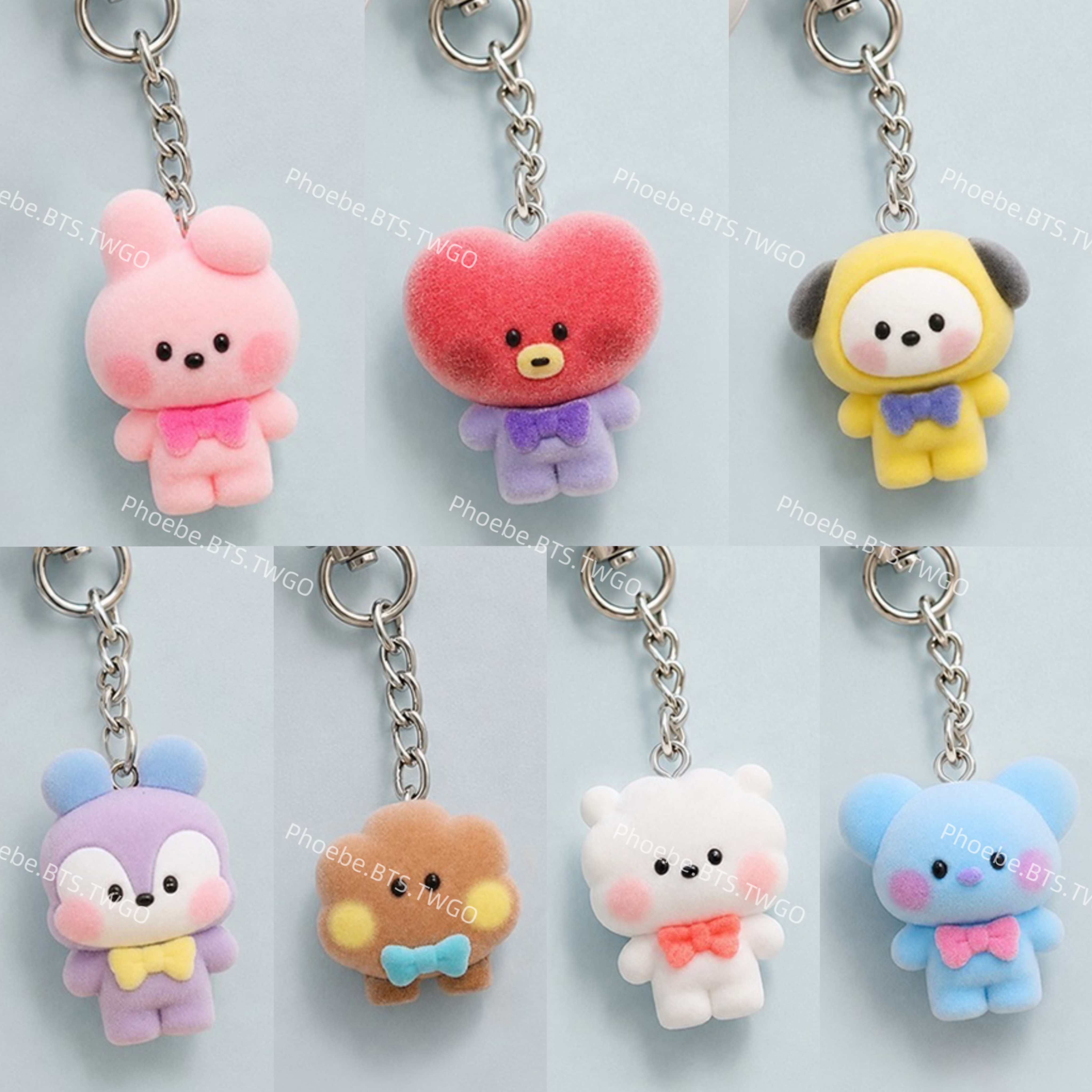 #9月新品 BT21 短毛絨領結鑰匙圈🎀