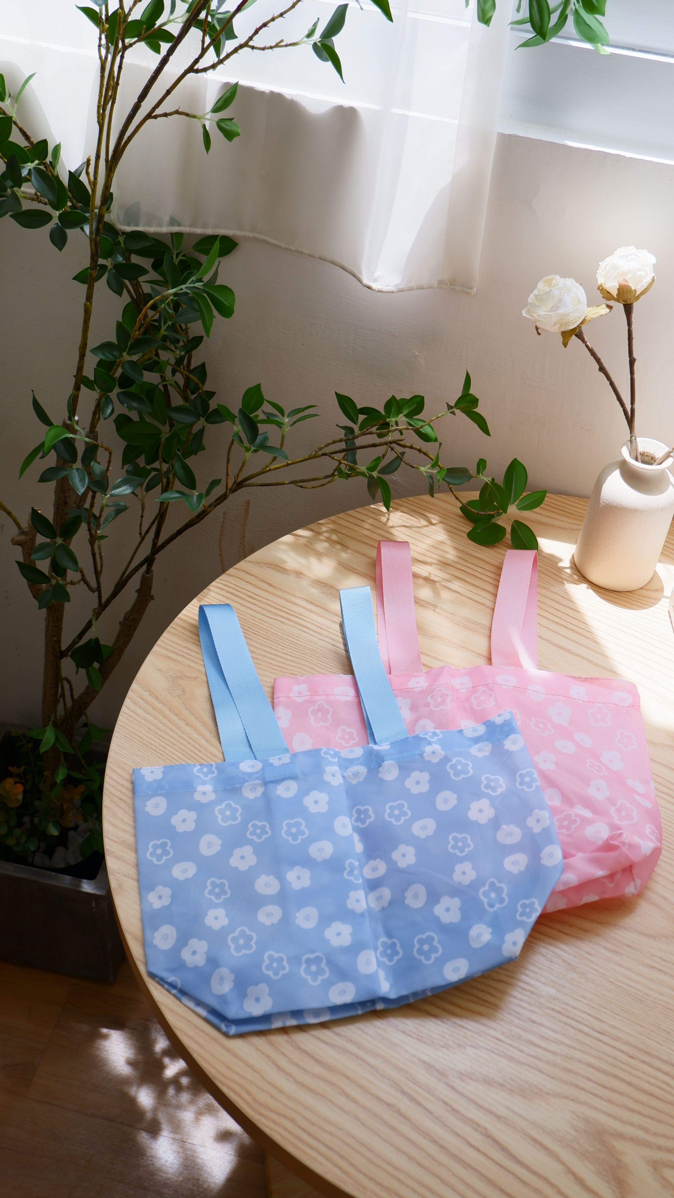 兩杯飲料提袋（藍／粉）