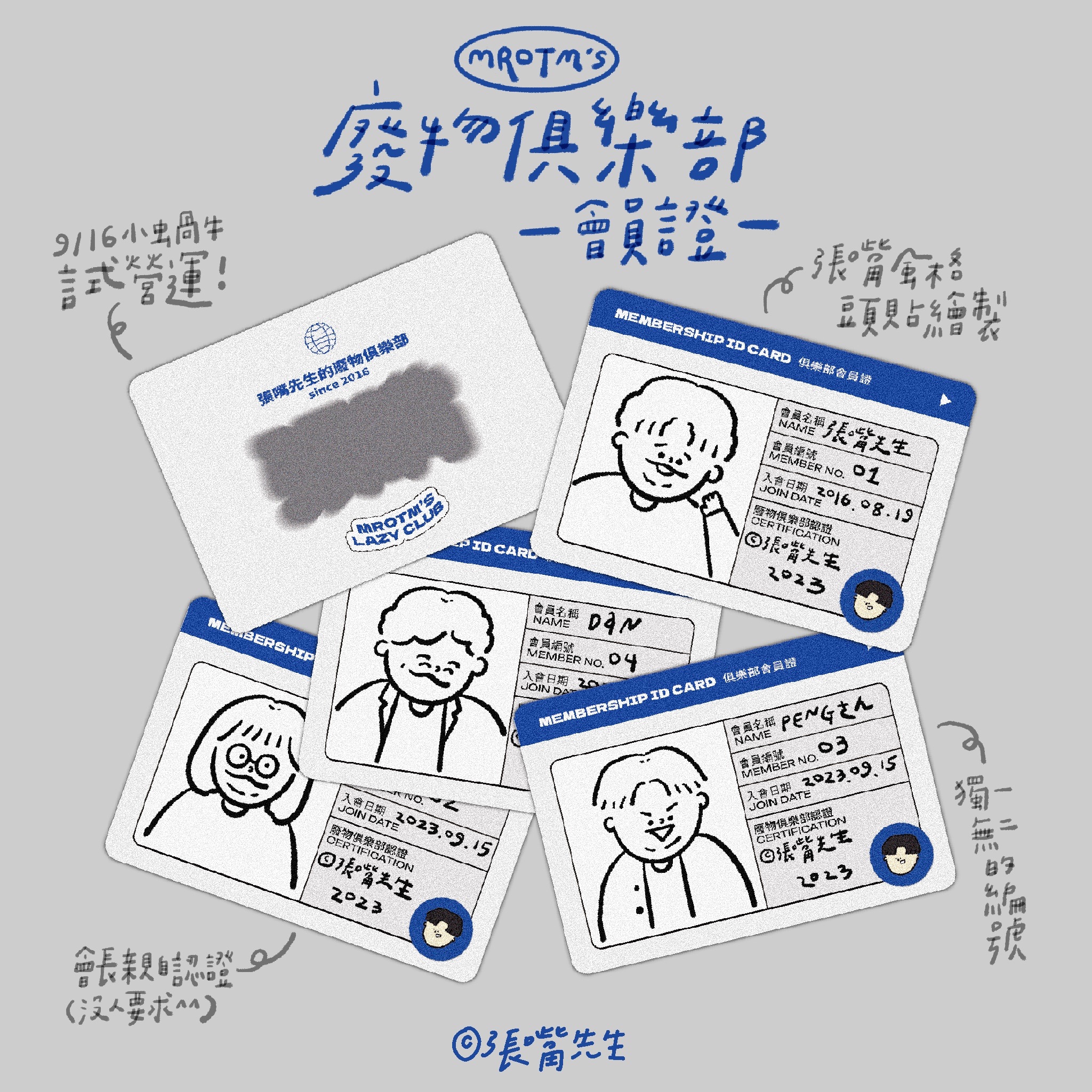 廢物俱樂部會員證－似顏繪