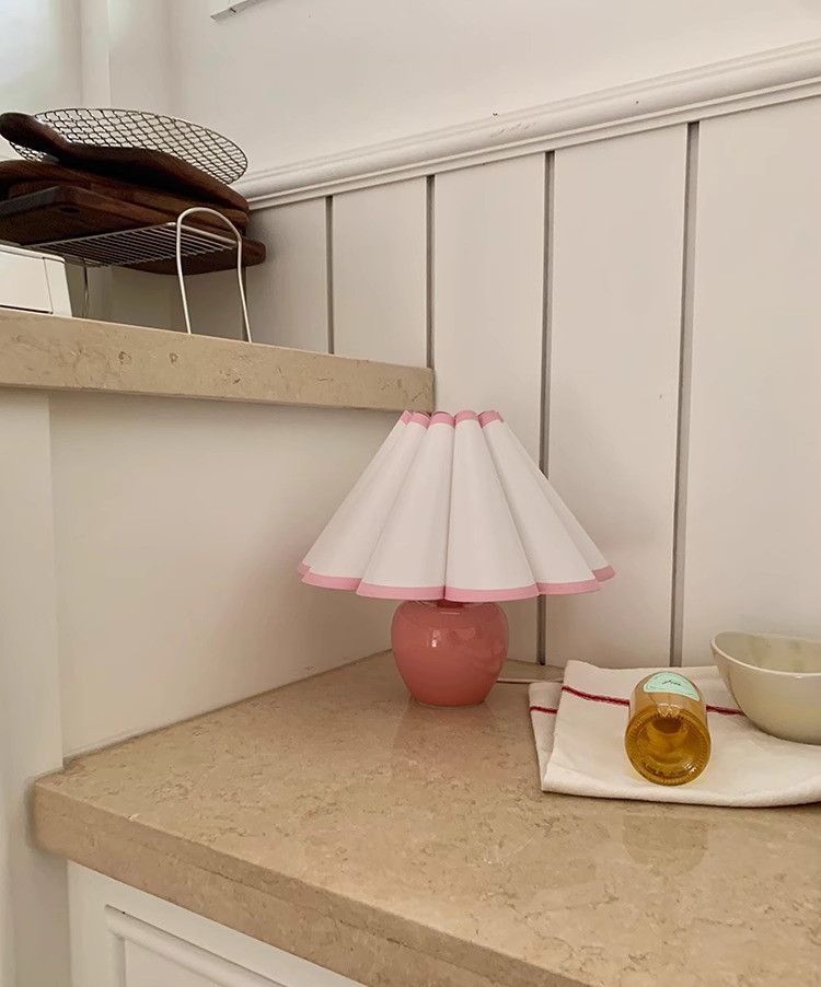 奶油風 粉色陶瓷底座 氛圍燈